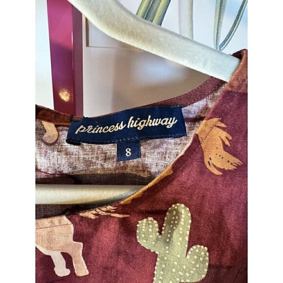 Modcloth Princess Highway Horse Print Midi Dress NEW Western Boho Size 8 - Picture 12 of 13